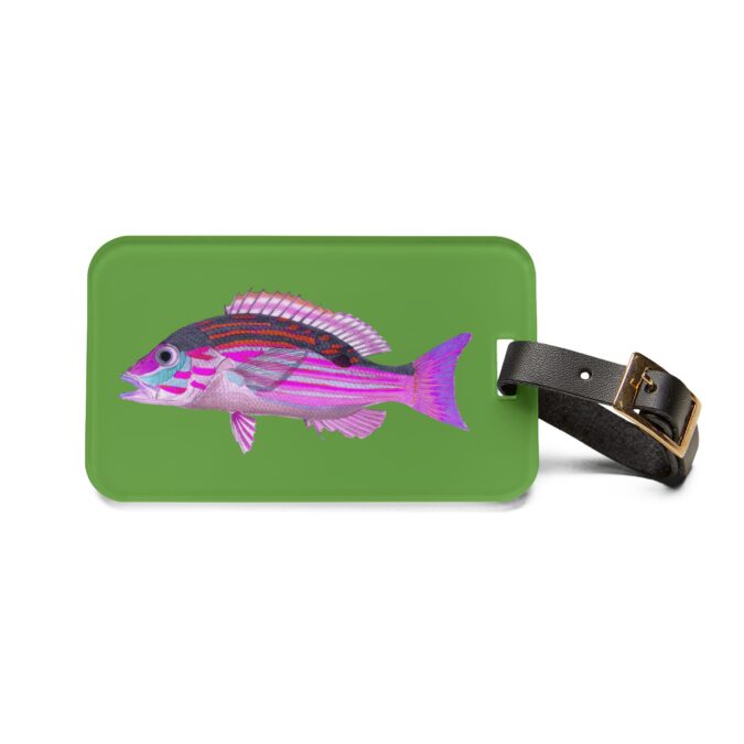 Pink Fish Luggage Tag - Green - Image 2