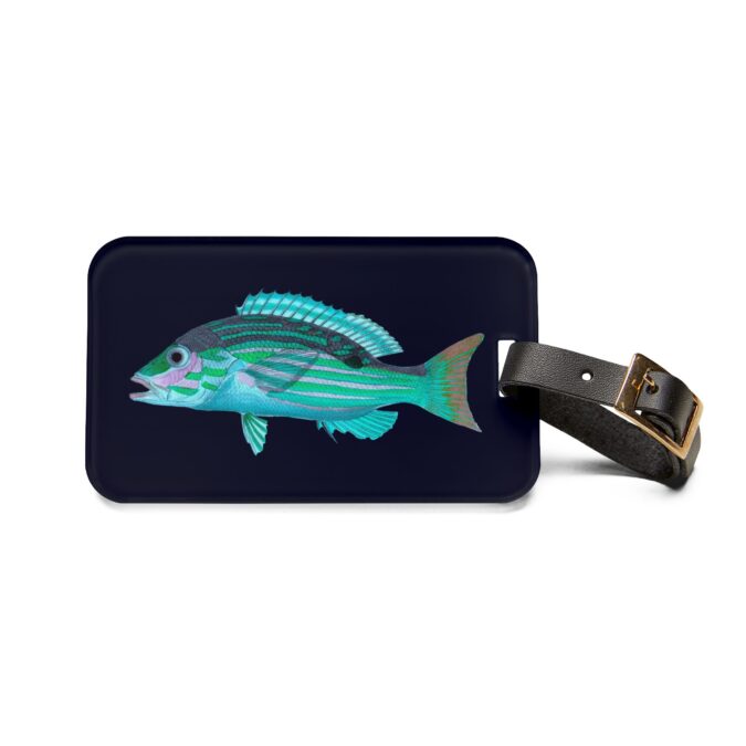 Aqua Fish Luggage Tag - Navy - Image 2