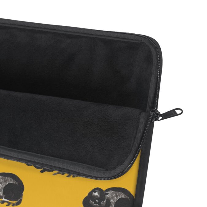 Black Cat Laptop Sleeve - Yellow - Image 6