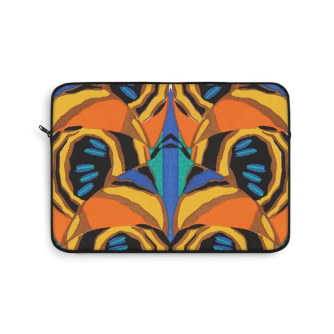 Orange, Black & Blue Abstract Laptop Sleeve - Image 4