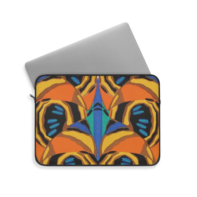 Orange, Black & Blue Abstract Laptop Sleeve - Image 8