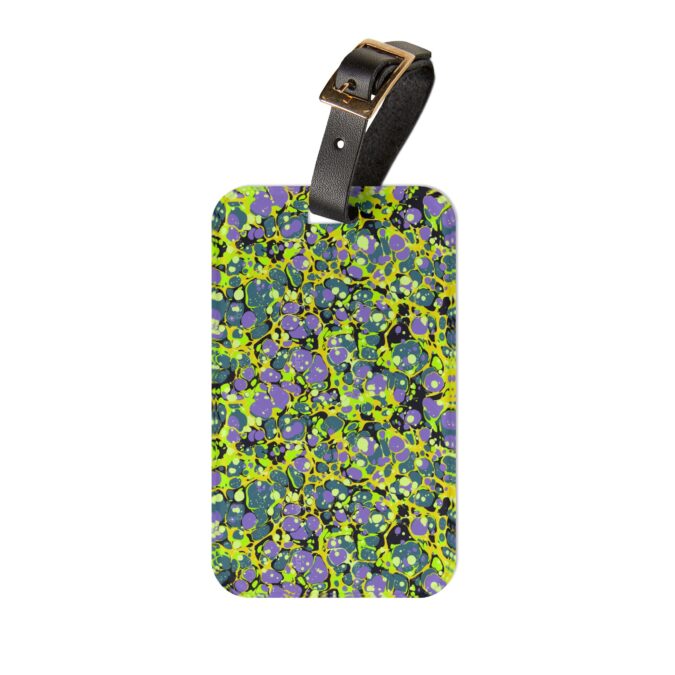 Marbled Luggage Tag - Citrine, Violet & Black