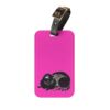 Black Cat Luggage Tag - Bright Magenta