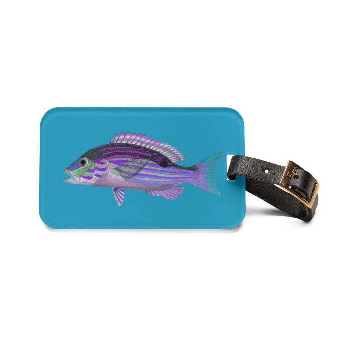 Periwinkle Fish Luggage Tag - Turquoise - Image 2