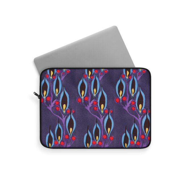 Blue Leaf Abstract Laptop Sleeve - Image 2