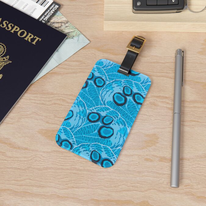 Abstract Spider Web Luggage Tag - Blue - Image 4