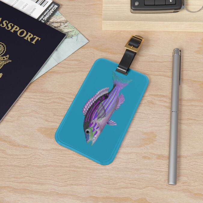 Periwinkle Fish Luggage Tag - Turquoise - Image 4