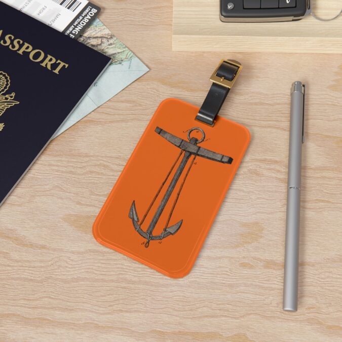 Anchor Luggage Tag - Deep Orange - Image 4