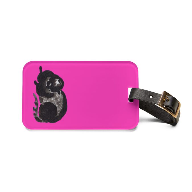 Black Cat Luggage Tag - Bright Magenta - Image 2