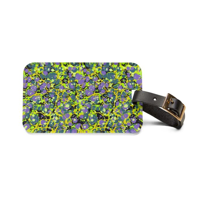 Marbled Luggage Tag - Citrine, Violet & Black - Image 2