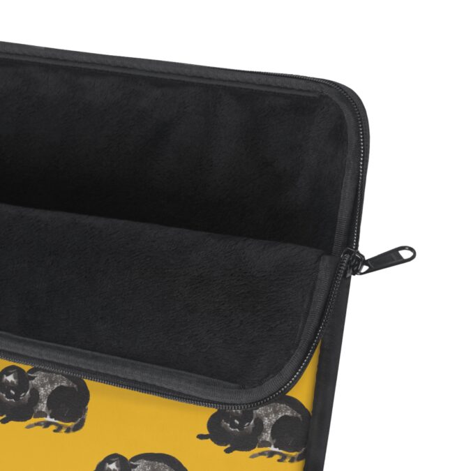 Black Cat Laptop Sleeve - Yellow - Image 3