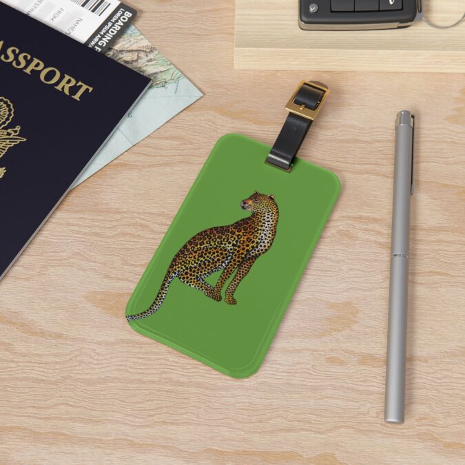 Leopard Luggage Tag - Green - Image 4