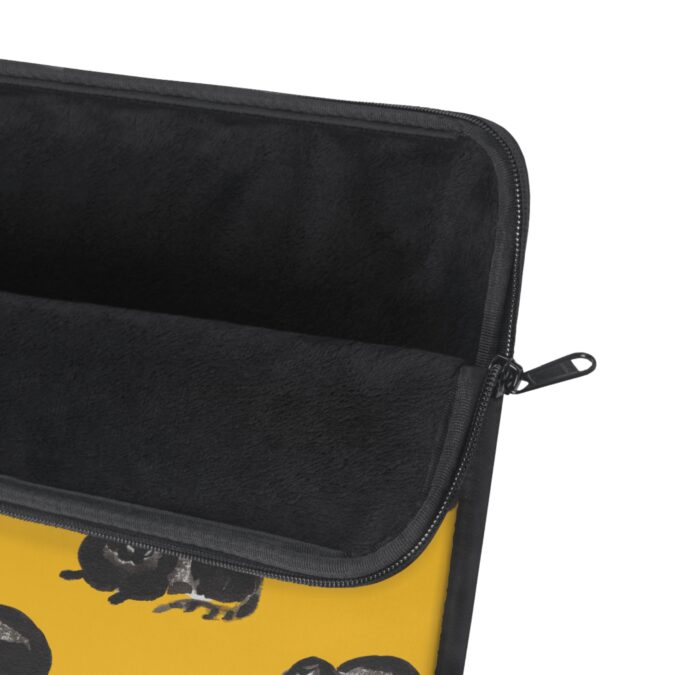 Black Cat Laptop Sleeve - Yellow - Image 9