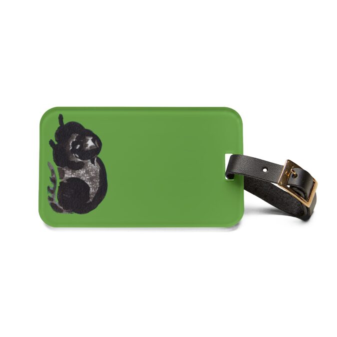 Black Cat Luggage Tag - Green - Image 2