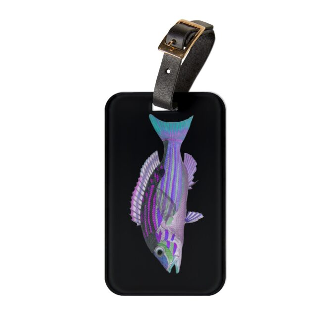 Periwinkle Fish Luggage Tag - Black