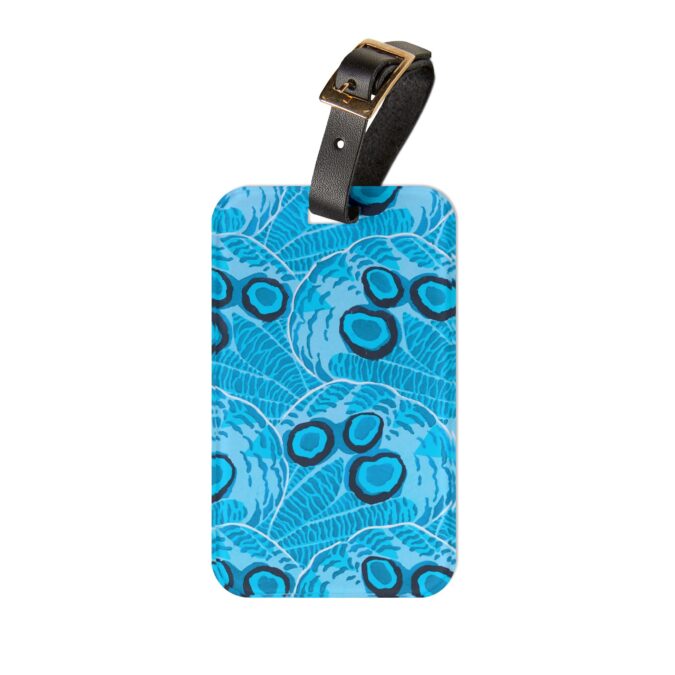 Abstract Spider Web Luggage Tag - Blue