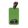 Black Cat Luggage Tag - Green