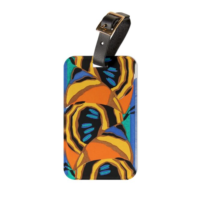 Orange, Black & Blue Abstract Luggage Tag
