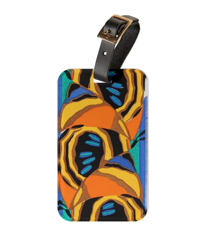 Orange, Black & Blue Abstract Luggage Tag