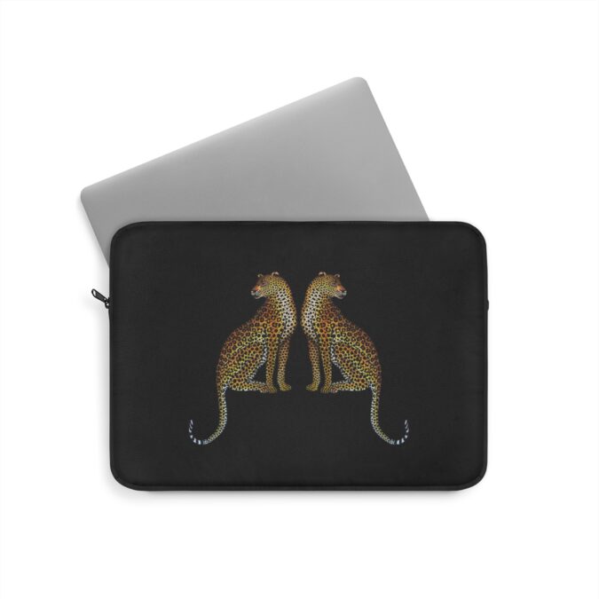 Leopard Laptop Sleeve - Black - Image 5