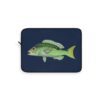 Green Fish Laptop Sleeve - Navy