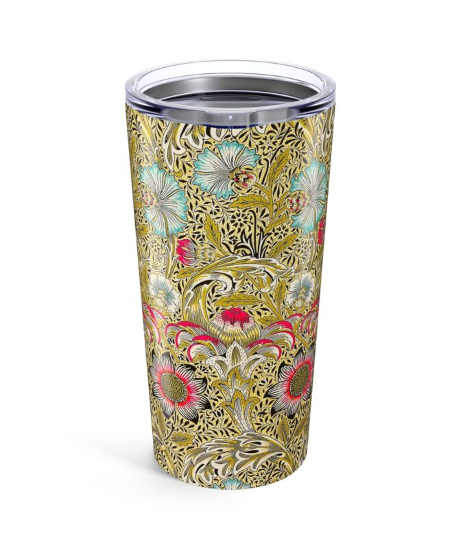 Patterned Floral Tumbler - Gold