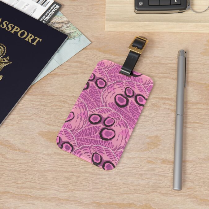 Abstract Spider Web Luggage Tag - Pink - Image 4