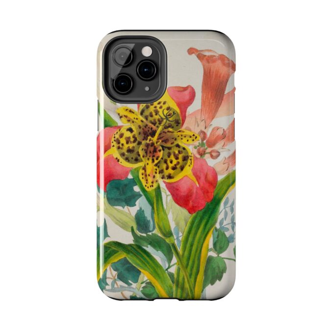 Peacock and Trumpet Flower Phone Case - Image 6