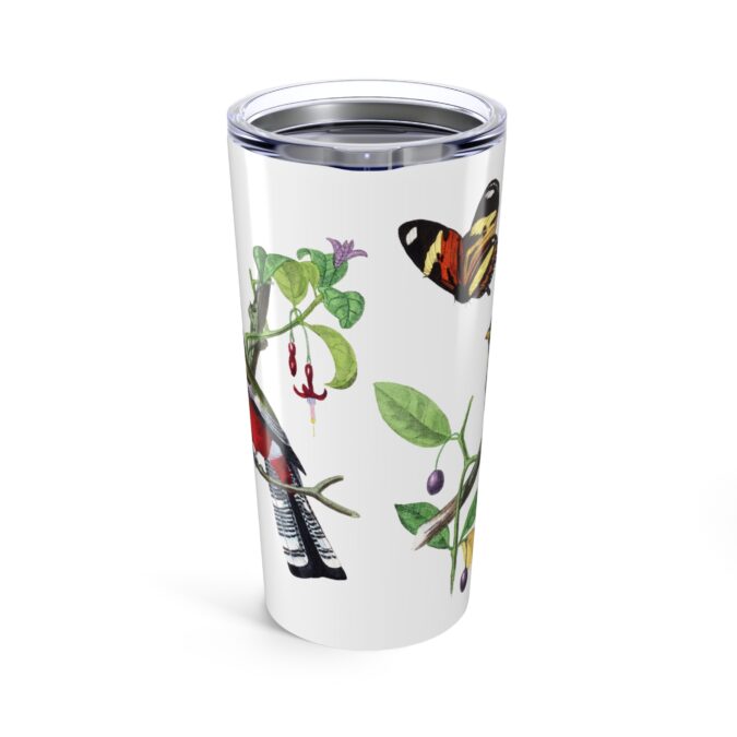Crimson Rosella Tumbler - White