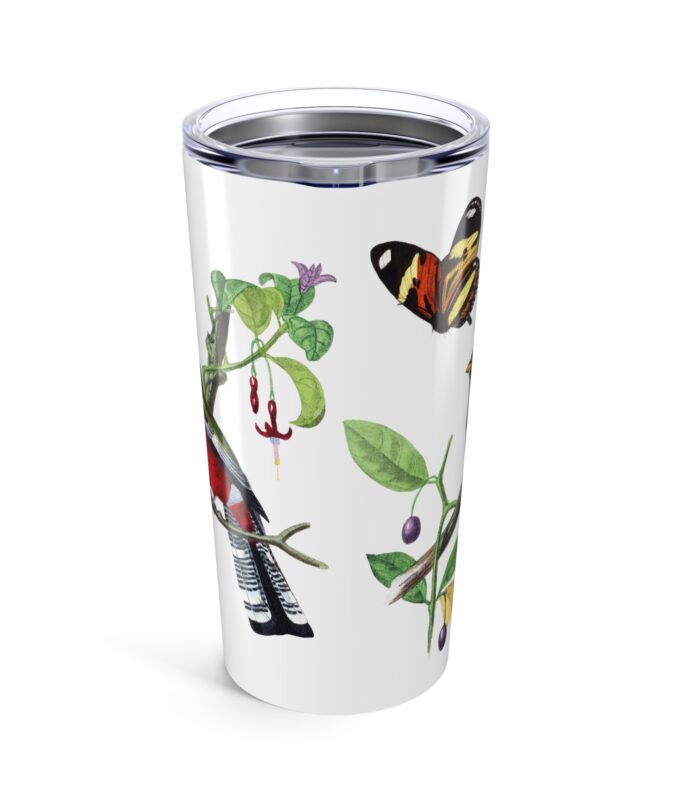 Crimson Rosella Tumbler - White