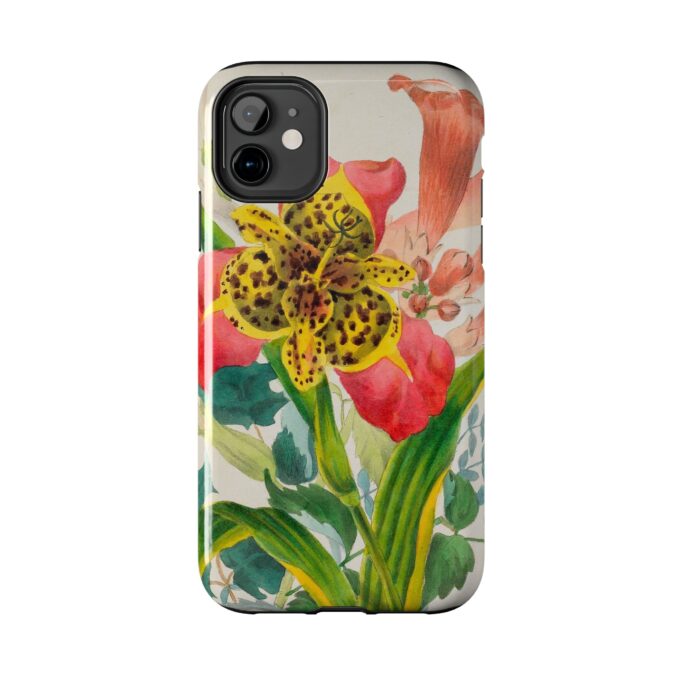 Peacock and Trumpet Flower Phone Case - Image 2