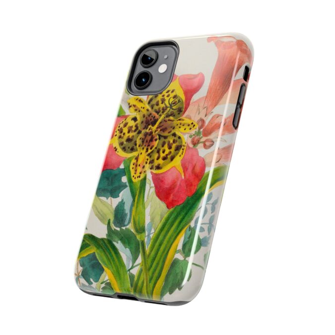 Peacock and Trumpet Flower Phone Case - Image 3
