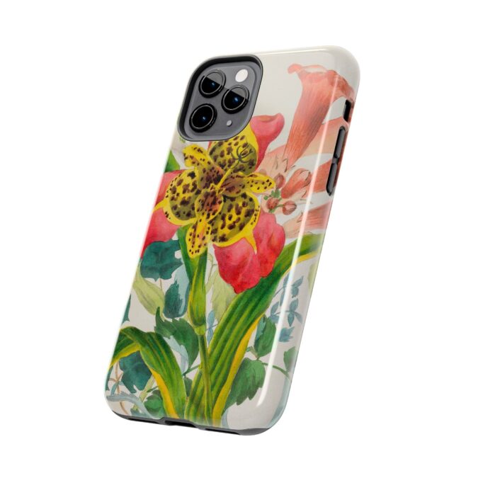 Peacock and Trumpet Flower Phone Case - Image 7