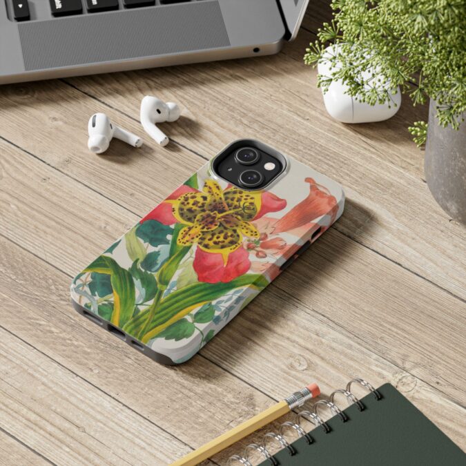 Peacock and Trumpet Flower Phone Case - Image 46