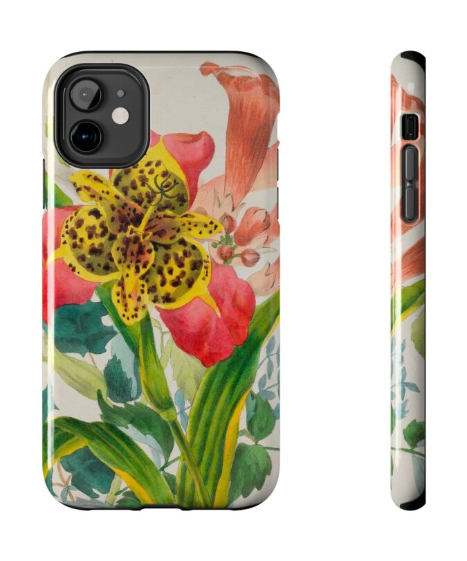 Peacock and Trumpet Flower Phone Case