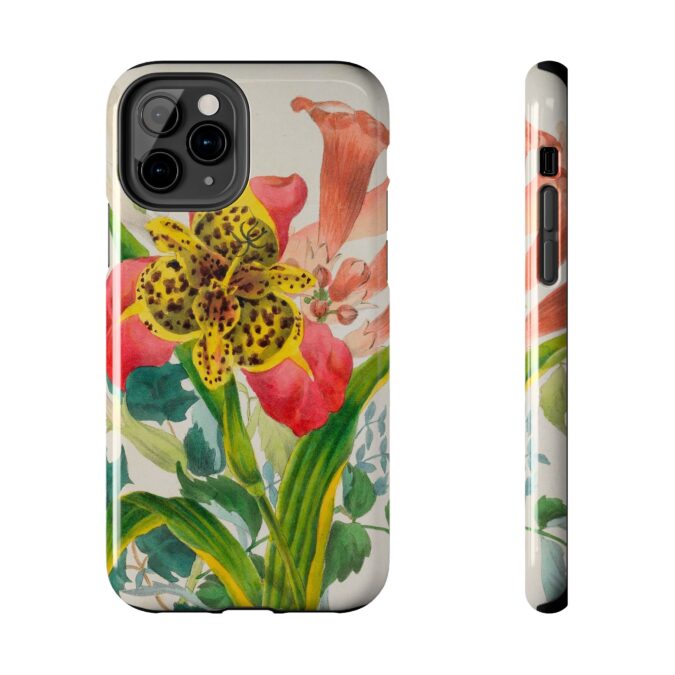 Peacock and Trumpet Flower Phone Case - Image 5