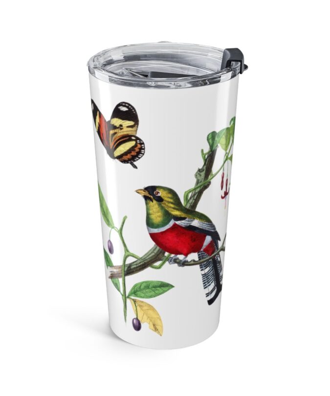 Crimson Rosella Tumbler - White
