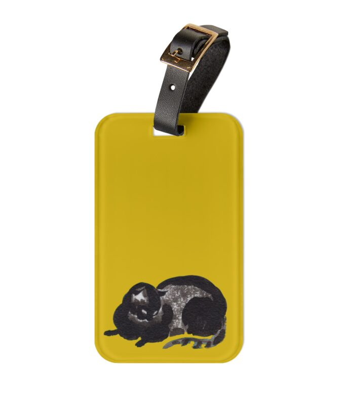 Black Cat Luggage Tag - Gold