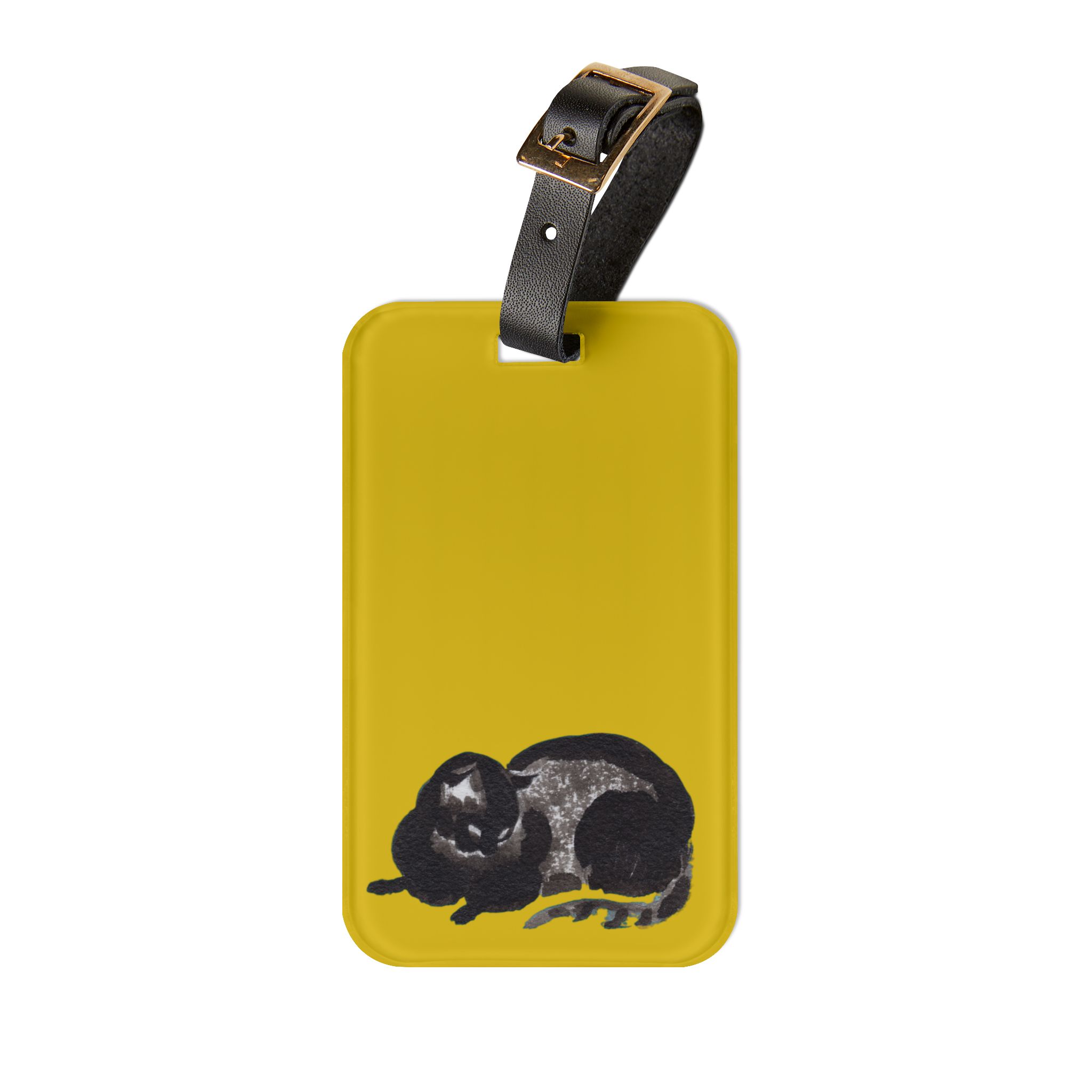 Black Cat Luggage Tag - Gold