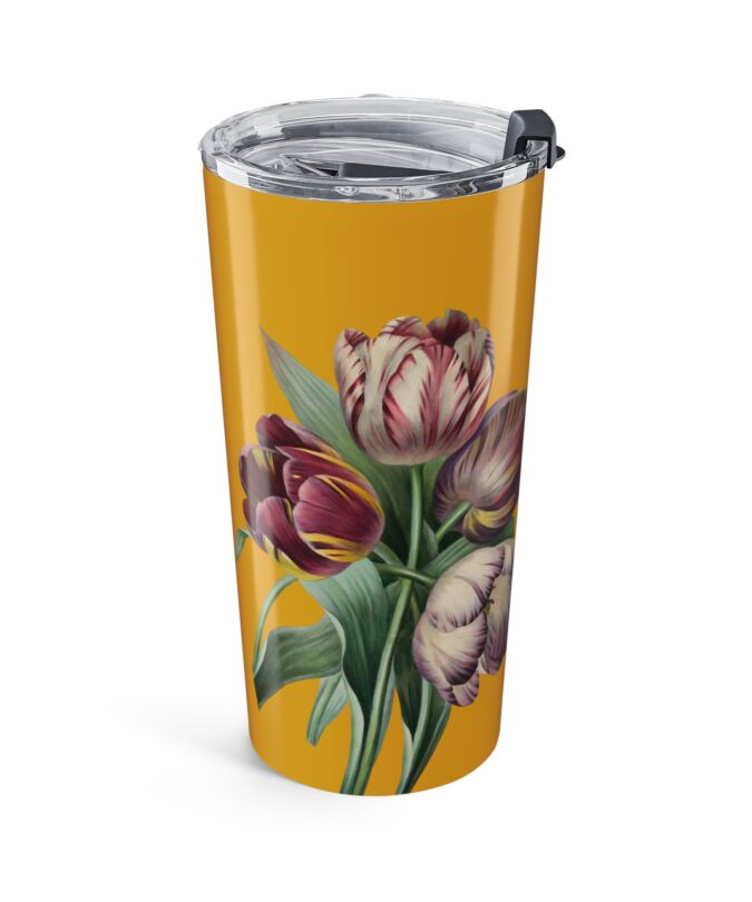 Purple Tulips Tumbler - Goldenrod