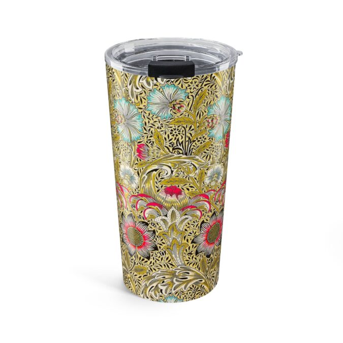Patterned Floral Tumbler - Gold