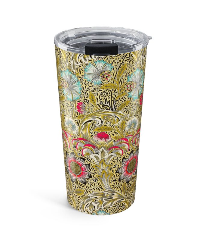 Patterned Floral Tumbler - Gold