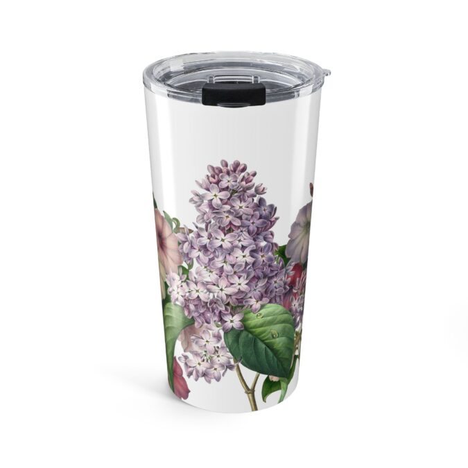 Petunia and Lilac Tumbler  - White
