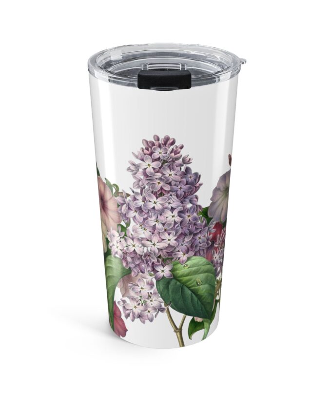 Petunia and Lilac Tumbler  - White