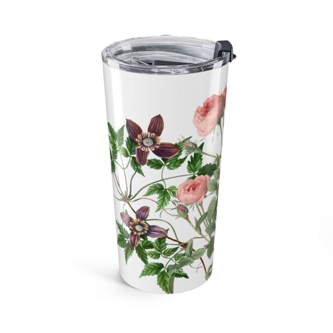 Rose, Clematis & Aster Tumbler  - White - Image 3