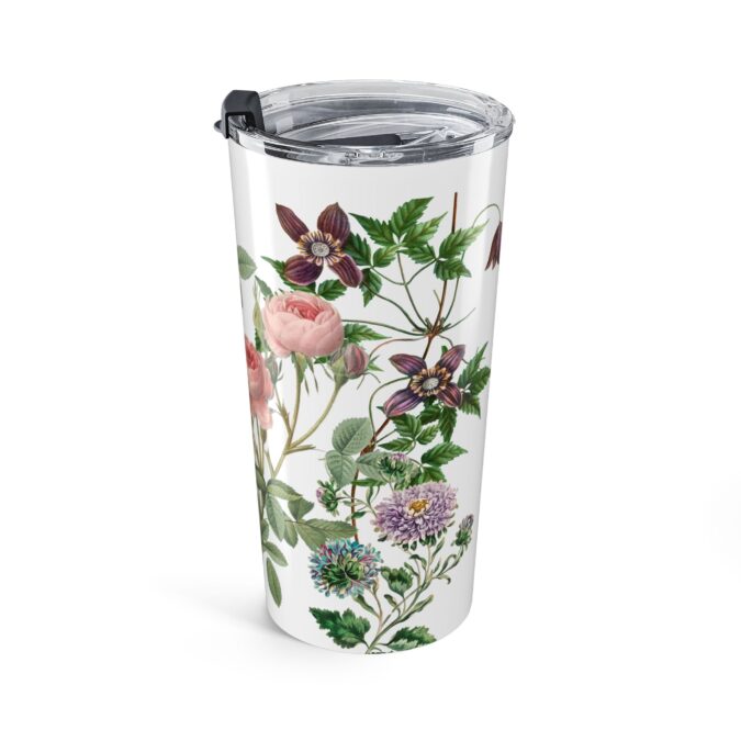 Rose, Clematis & Aster Tumbler  - White - Image 4