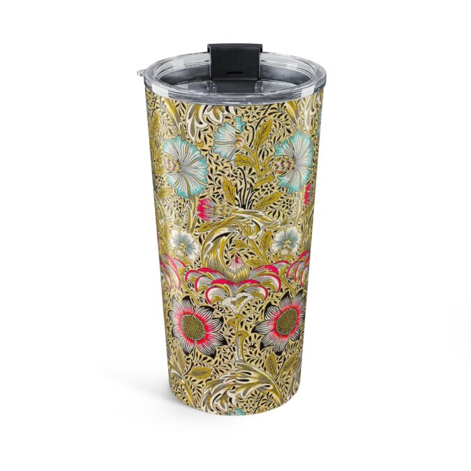 Patterned Floral Tumbler - Gold - Image 2
