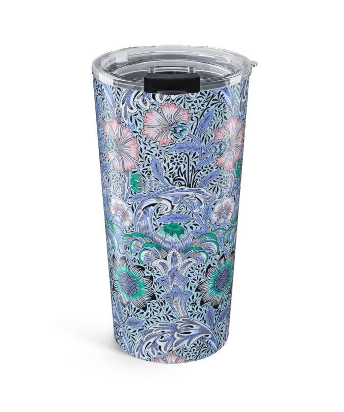 Patterned Floral Tumbler - Blue