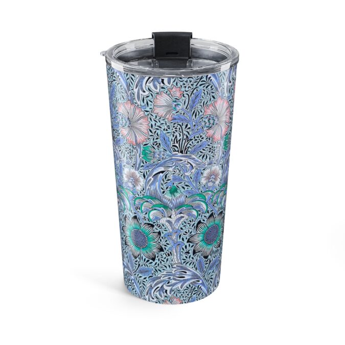 Patterned Floral Tumbler - Blue - Image 2