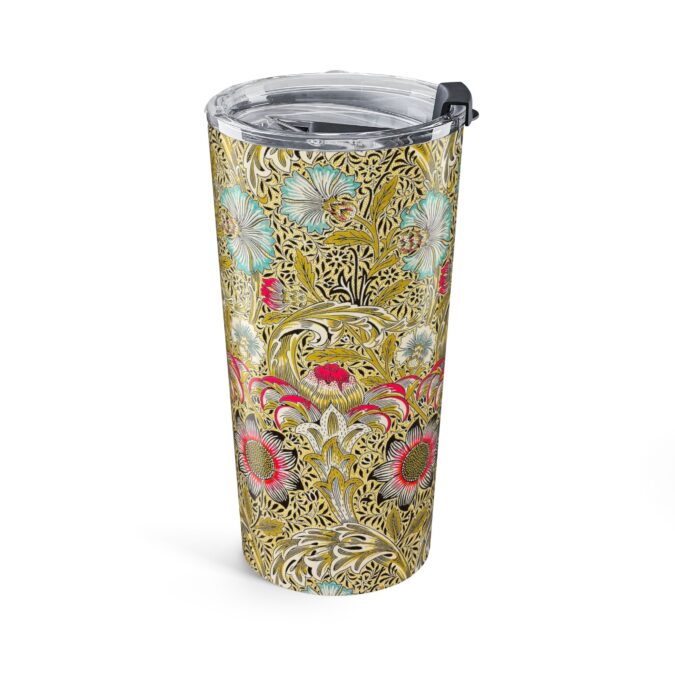 Patterned Floral Tumbler - Gold - Image 3